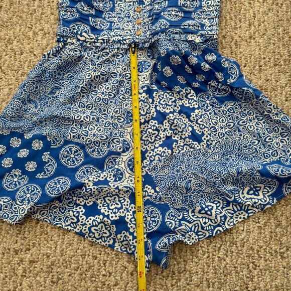 Zara Ruched Summer Tuscany Greece Vibe Printed Jumpsuit XS‎ 7987/771 - Picture 6 of 16